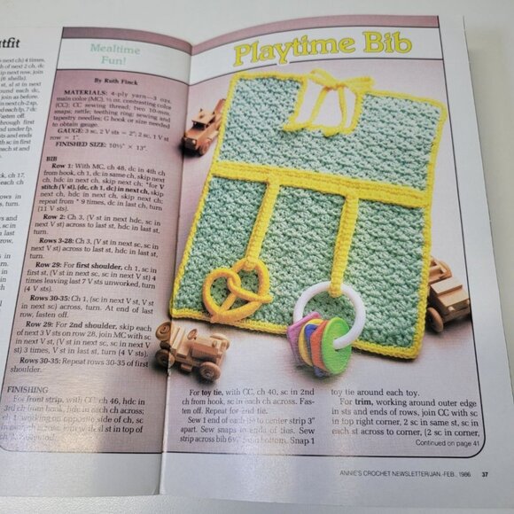Annies Crochet Newsletter 1986 No 19 Baby Nursery Doll Dress Crafting Blanket - Picture 8 of 9